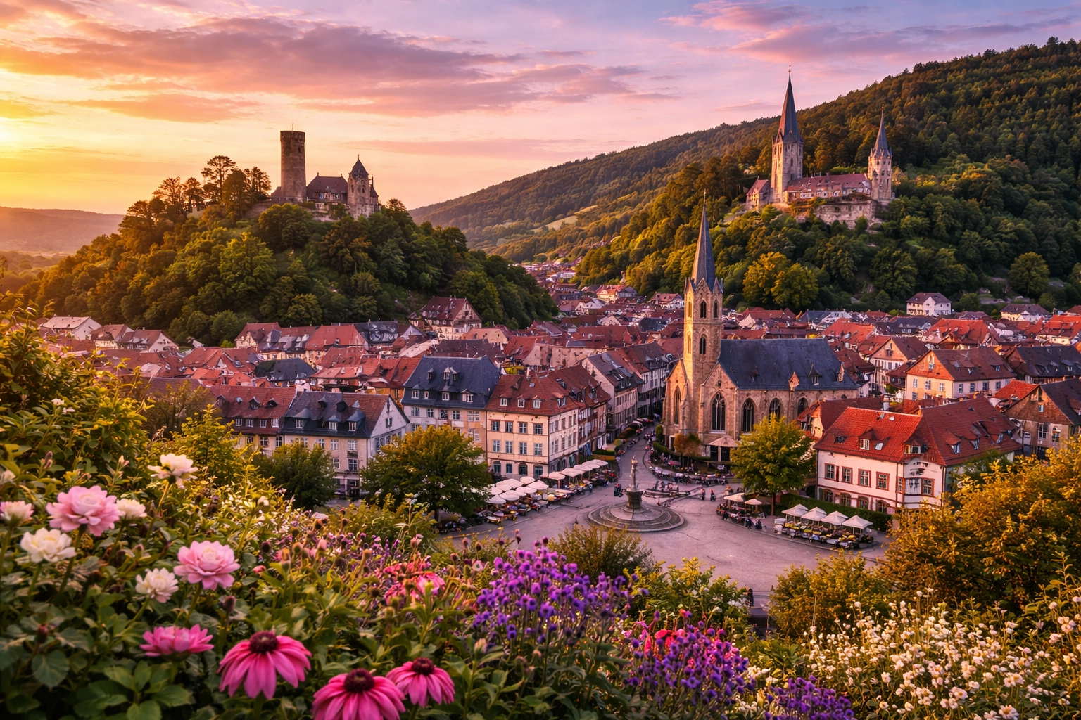 Weinheim Altstadt mit Marktplatz – Historische Innenstadt der Zweiburgenstadt